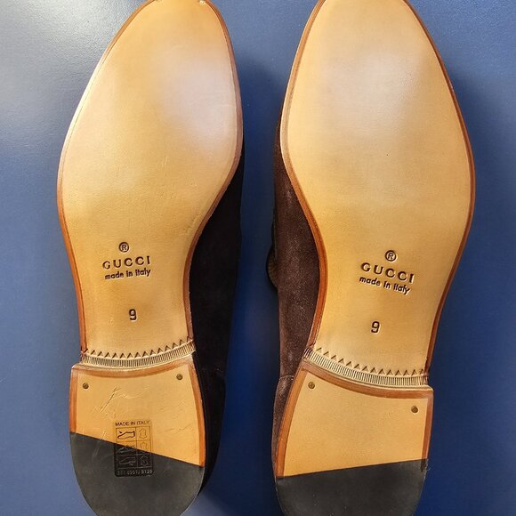 Gucci Men's Dark Brown Suede Jordaan Loafer- US 9 - Picture 2 of 3